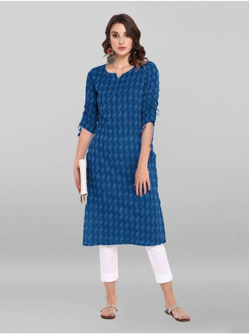 Stylish Cotton Printed Straight Kurta For Women